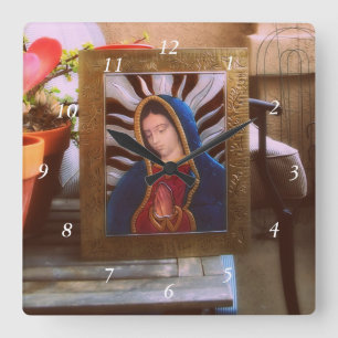 Our Lady Of Guadalupe Square Wall Clock