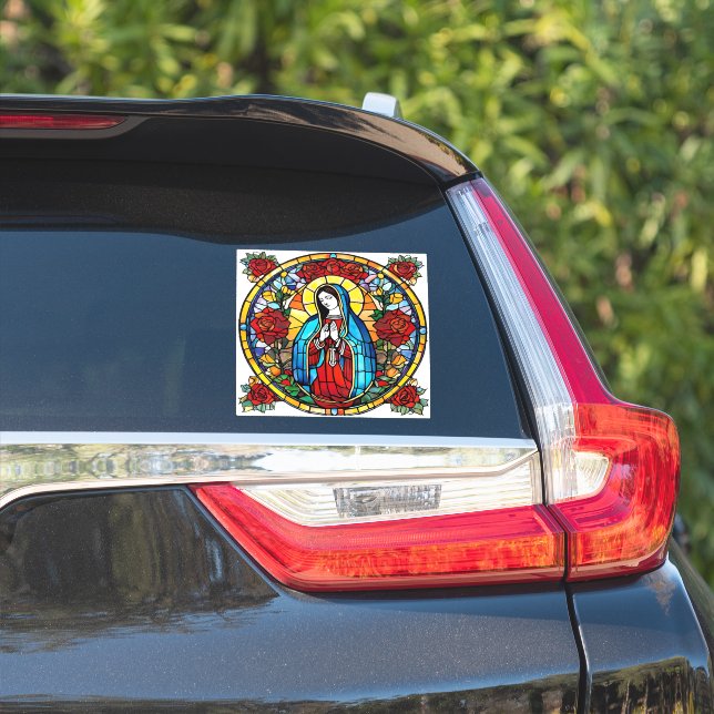 Our Lady of Guadalupe Stained Glass Saint Decal (Car Side)