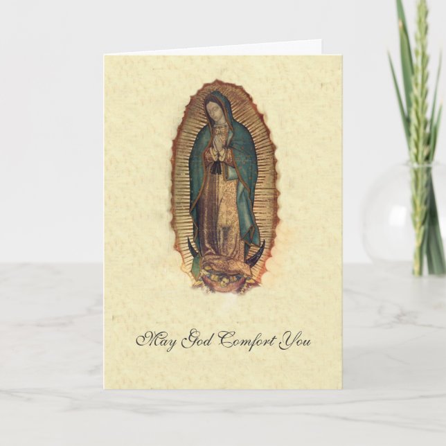 Our Lady of Guadalupe Sympathy Condolences Card (Front)