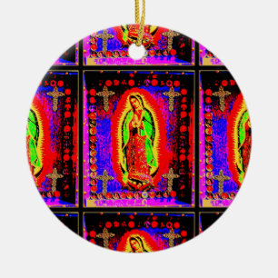 Our Lady Of Guadalupe Throw Pillow Ceramic Ornament
