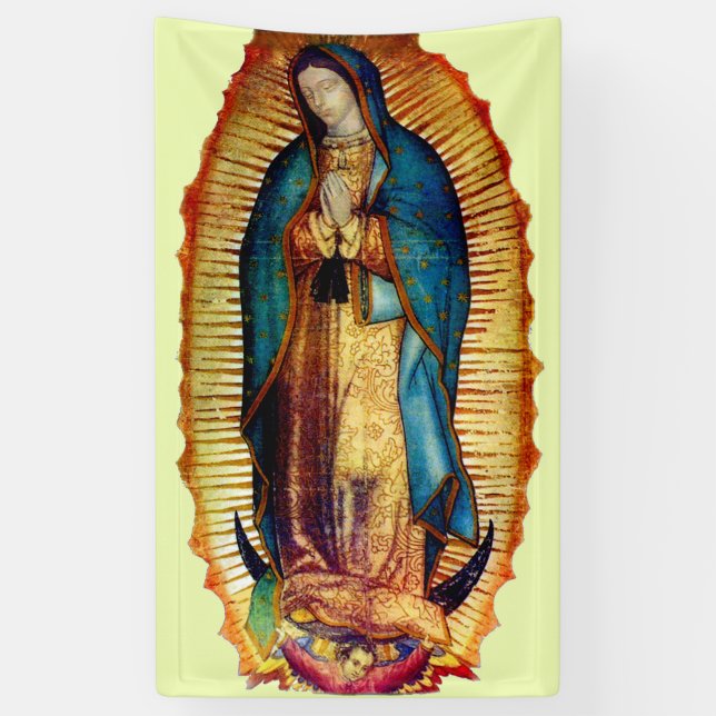 Our Lady of Guadalupe Tilma Virgin Mary Banner (Vertical)