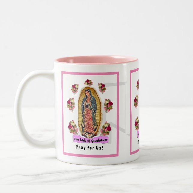Our Lady of Guadalupe Two-Tone Coffee Mug (Left)