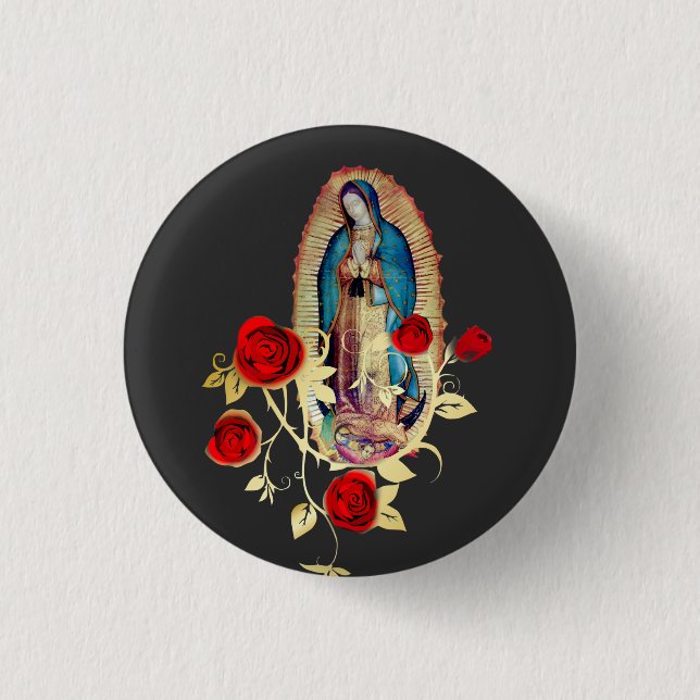 Our Lady of Guadalupe Virgen Maria A-100121 Button (Front)