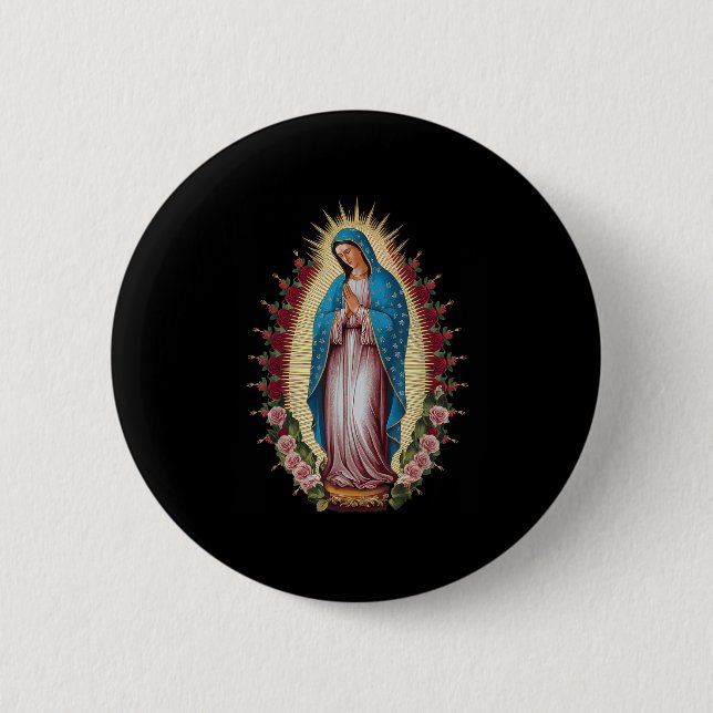 Our Lady Of Guadalupe Virgin Mary  6 Cm Round Badge (Front)
