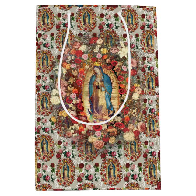 Our Lady of Guadalupe Virgin Mary Catholic Saint  Medium Gift Bag (Front)