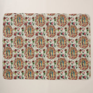 Our Lady of Guadalupe Virgin Mary Catholic Saint Sherpa Blanket