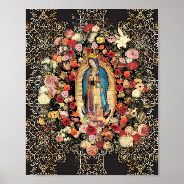 Our Lady of Guadalupe Virgin Mary Colourful  Poster (Front)