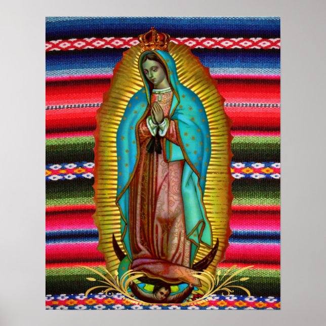 Our Lady of Guadalupe Virgin Mary Zarape Catholic Poster (Front)