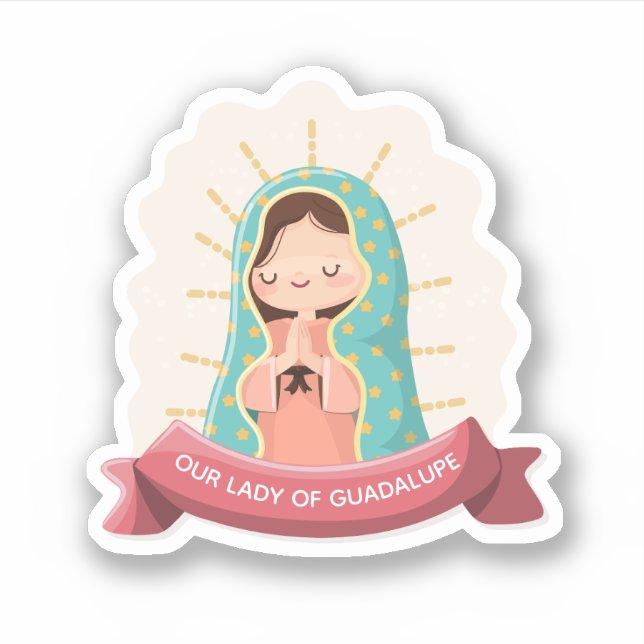 Our Lady of Guadalupe with ribbon Kawaii Style (Front)