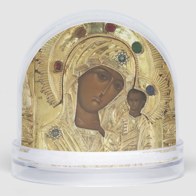 Our Lady of Kazan Orthodox Christian Icon          Snowglobe (Front)