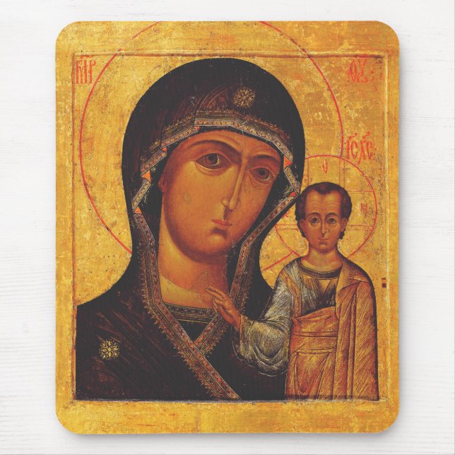 Our Lady of Kazan Orthodox Icon Mouse Pad (Front)