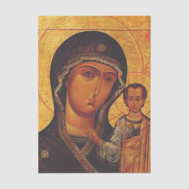 Our Lady of Kazan Orthodox Icon Tissue Paper (Front)