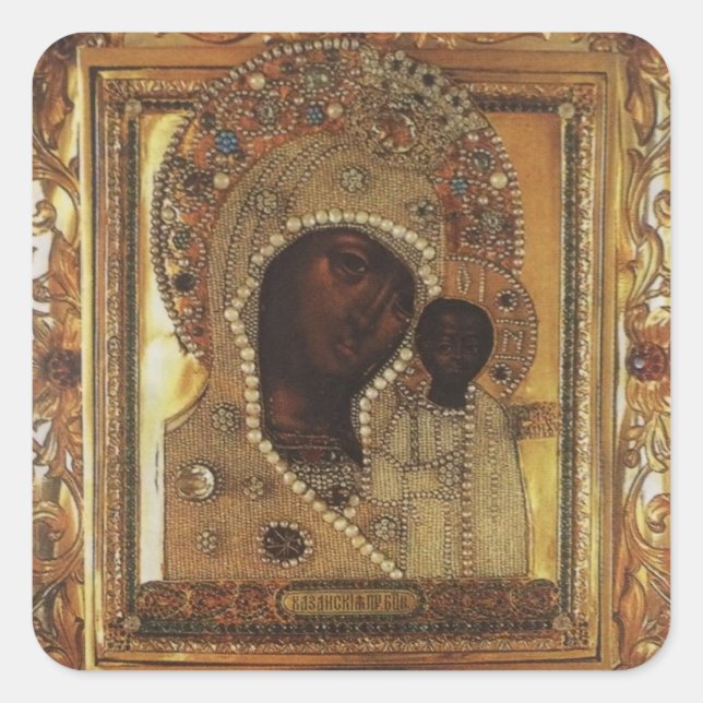 Our Lady of Kazan  Square Sticker (Front)