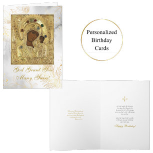 Our Lady of Kazan, the Theotokos, Icon Birthday  Card