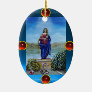 OUR LADY OF LIGHT Madonna of Immaculate Conception Ceramic Ornament