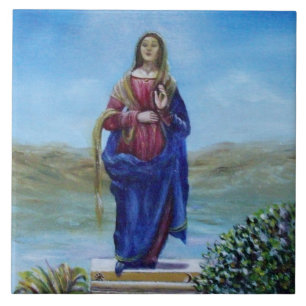 OUR LADY OF LIGHT Madonna of Immaculate Conception Ceramic Tile