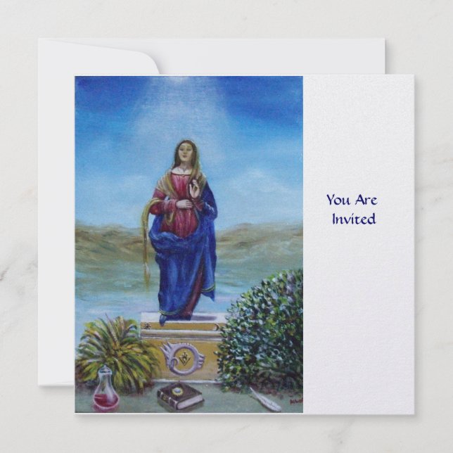 OUR LADY OF LIGHT Madonna of Immaculate Conception Invitation (Front)