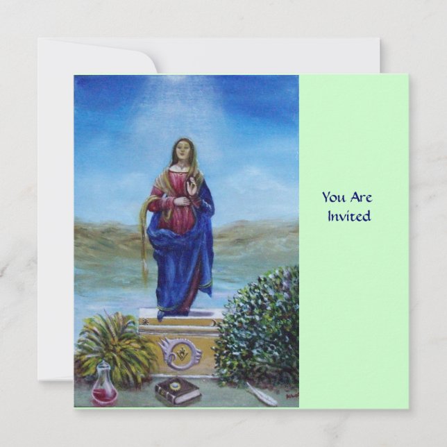 OUR LADY OF LIGHT Madonna of Immaculate Conception Invitation (Front)