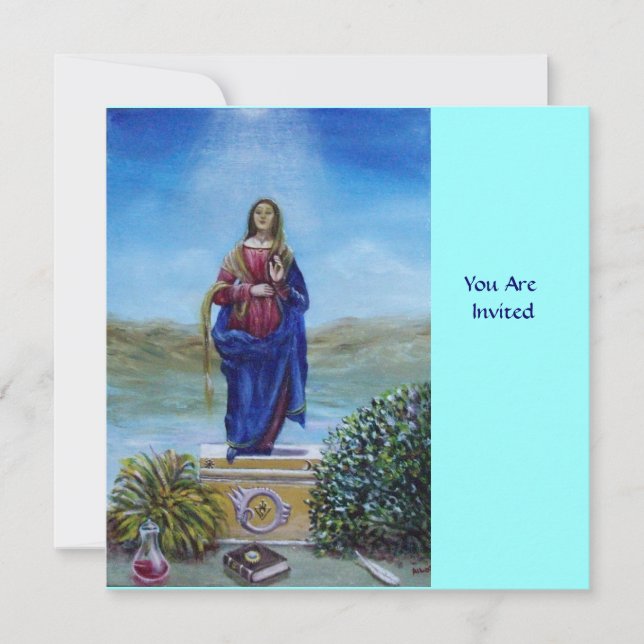 OUR LADY OF LIGHT Madonna of Immaculate Conception Invitation (Front)