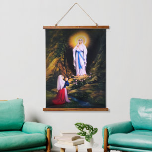 Our Lady of Lourdes Hanging Tapestry