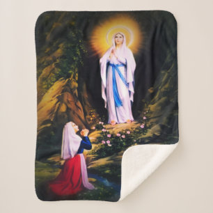 Our Lady of Lourdes Sherpa Blanket