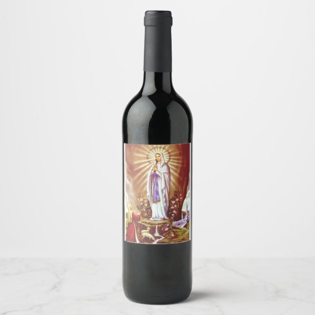 Our Lady of Lourdes Wine Label (Front)
