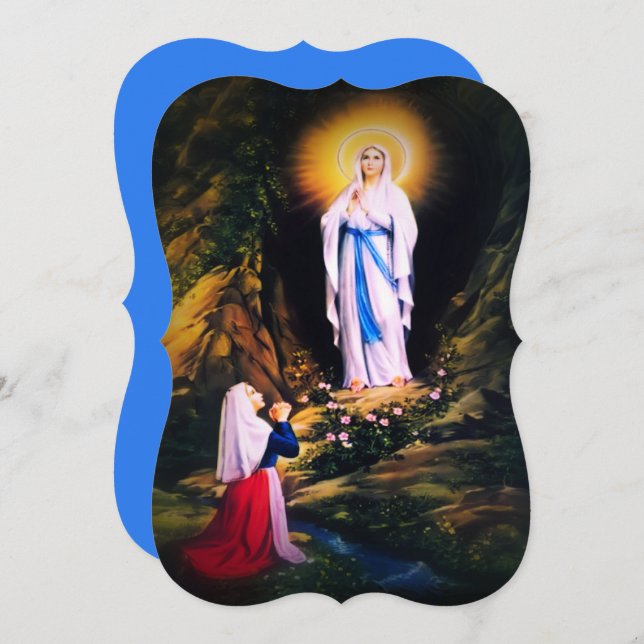 Our Lady of Lourdes with Prayer Holiday Card (Front/Back)