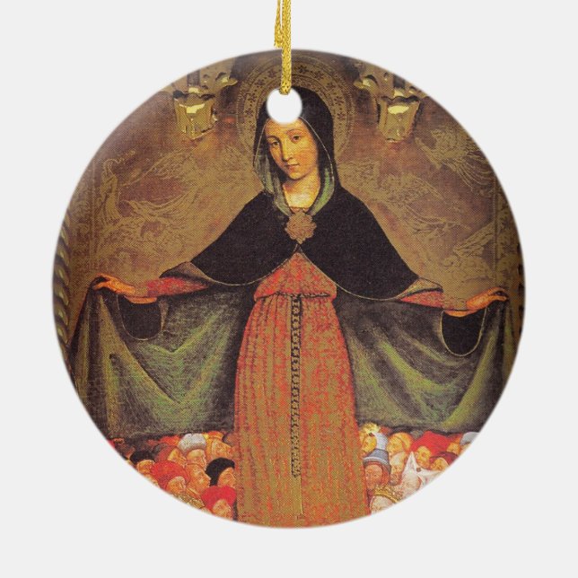 our lady of mercy ceramic ornament (Back)