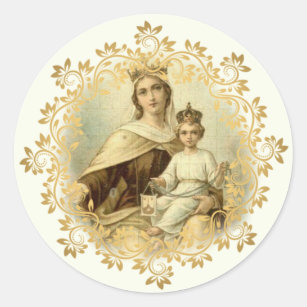Our Lady of Mount Carmel  Baby Jesus Scapular Classic Round Sticker