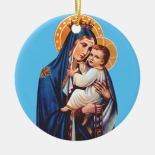 Our Lady of Mount Carmel Ceramic Ornament