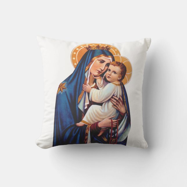 Our Lady of Mount Carmel Cushion (Front)