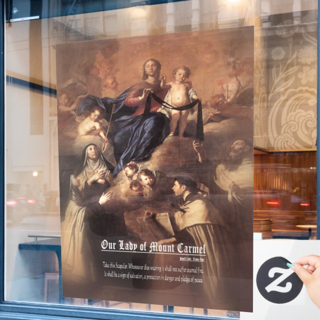 Our Lady of Mount Carmel Prayer (Cafe Window)