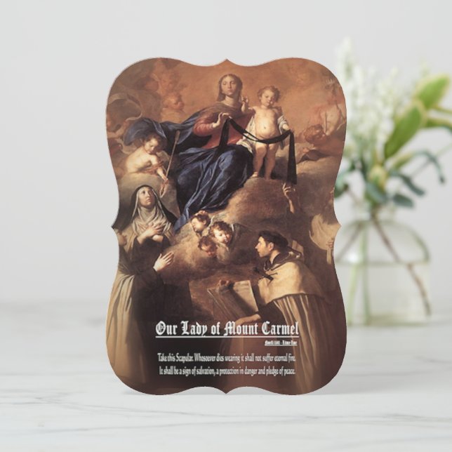 Our Lady of Mount Carmel Prayer Invitation (Standing Front)