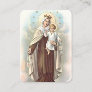 Our Lady of Mount Carmel Stars Prayer Card