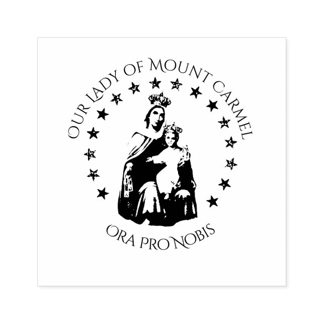 Our Lady of Mount Carmel w Scapular Rubber Stamp (Imprint)