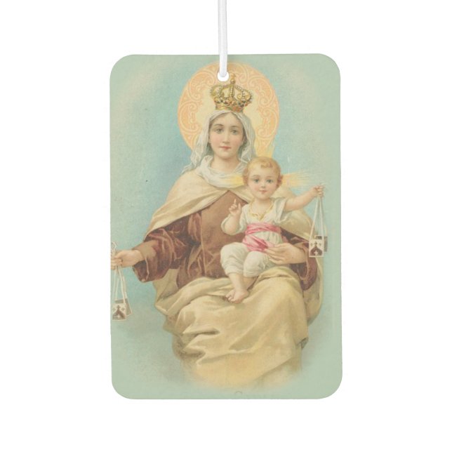 Our Lady of Mount Carmel with the Baby Jesus Car Air Freshener (Front)