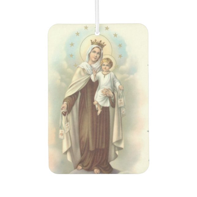 Our Lady of Mount Carmel with the Baby Jesus Car Air Freshener (Front)