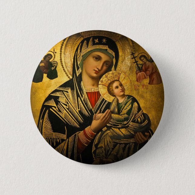 Our Lady of Perpetual Help  6 Cm Round Badge (Front)