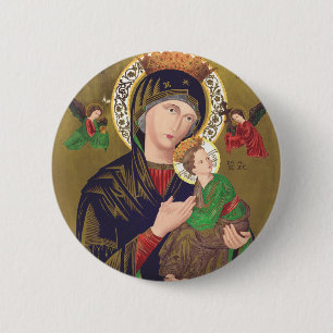 Our Lady of Perpetual Help 6 Cm Round Badge
