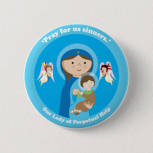 Our Lady of Perpetual Help 6 Cm Round Badge