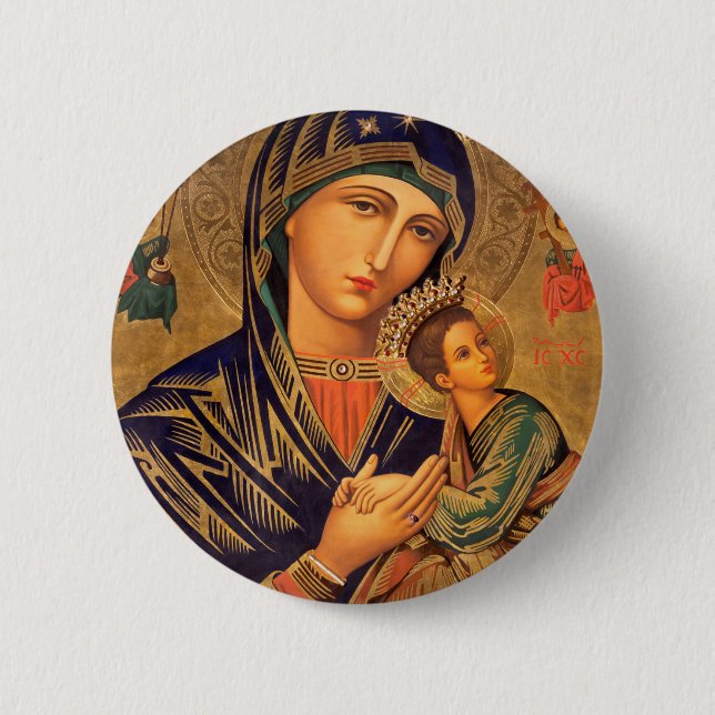 Our Lady Of Perpetual Help 6 Cm Round Badge (Front)