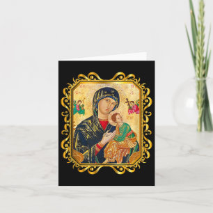 Our Lady Of Perpetual Help Blessed Mother Mary Cat Card