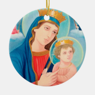 Our Lady of Perpetual Help Catholic Ceramic Ornament
