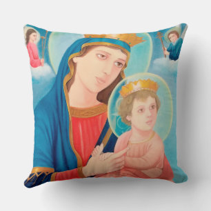 Our Lady of Perpetual Help Catholic Cushion