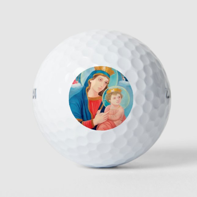 Our Lady of Perpetual Help Catholic Golf Balls (Front)