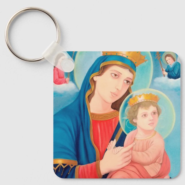 Our Lady of Perpetual Help Catholic Key Ring (Front)