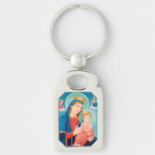 Our Lady of Perpetual Help Catholic Key Ring