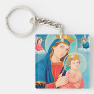 Our Lady of Perpetual Help Catholic Key Ring