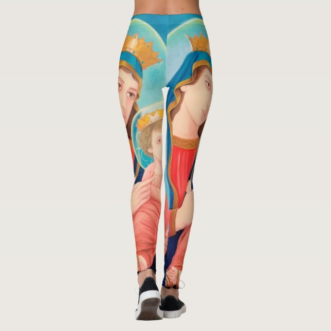 Our Lady of Perpetual Help Catholic Leggings (Back)