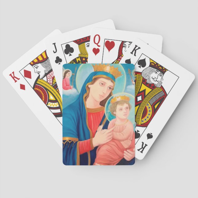 Our Lady of Perpetual Help Catholic Playing Cards (Back)
